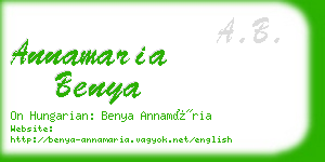 annamaria benya business card